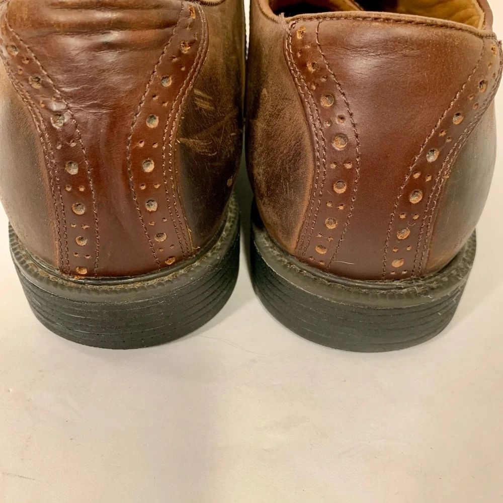 Johnston‎ & Murphy Saddle Oxford Shoe Men Sz 10.5 M Brown Leather Comfort Work